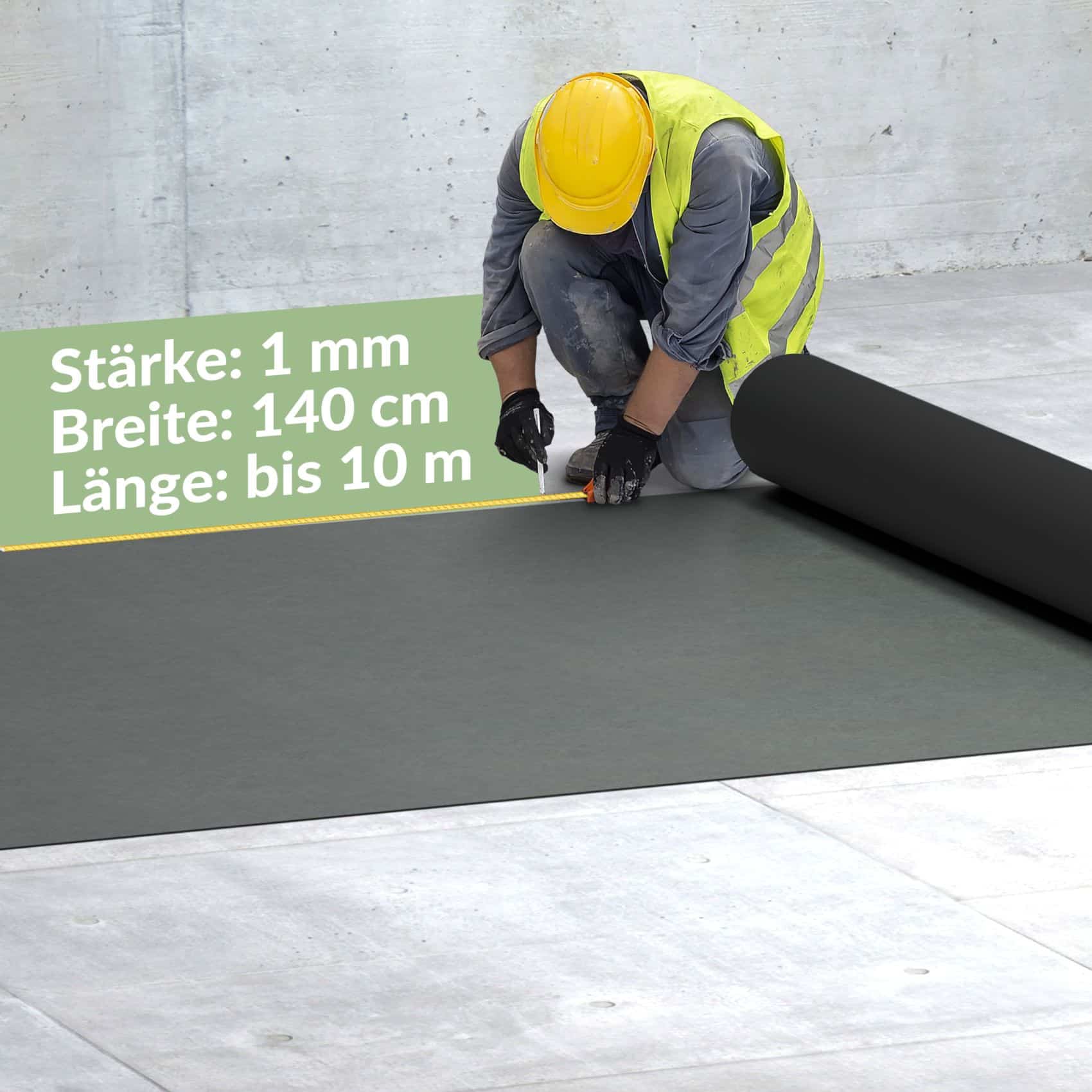 PVC Bodenbelag Vinyl Fußbodenbelag PVC Boden Vinylboden Granitoptik Grau Meterware Breite 140cm – 100 x 140 cm