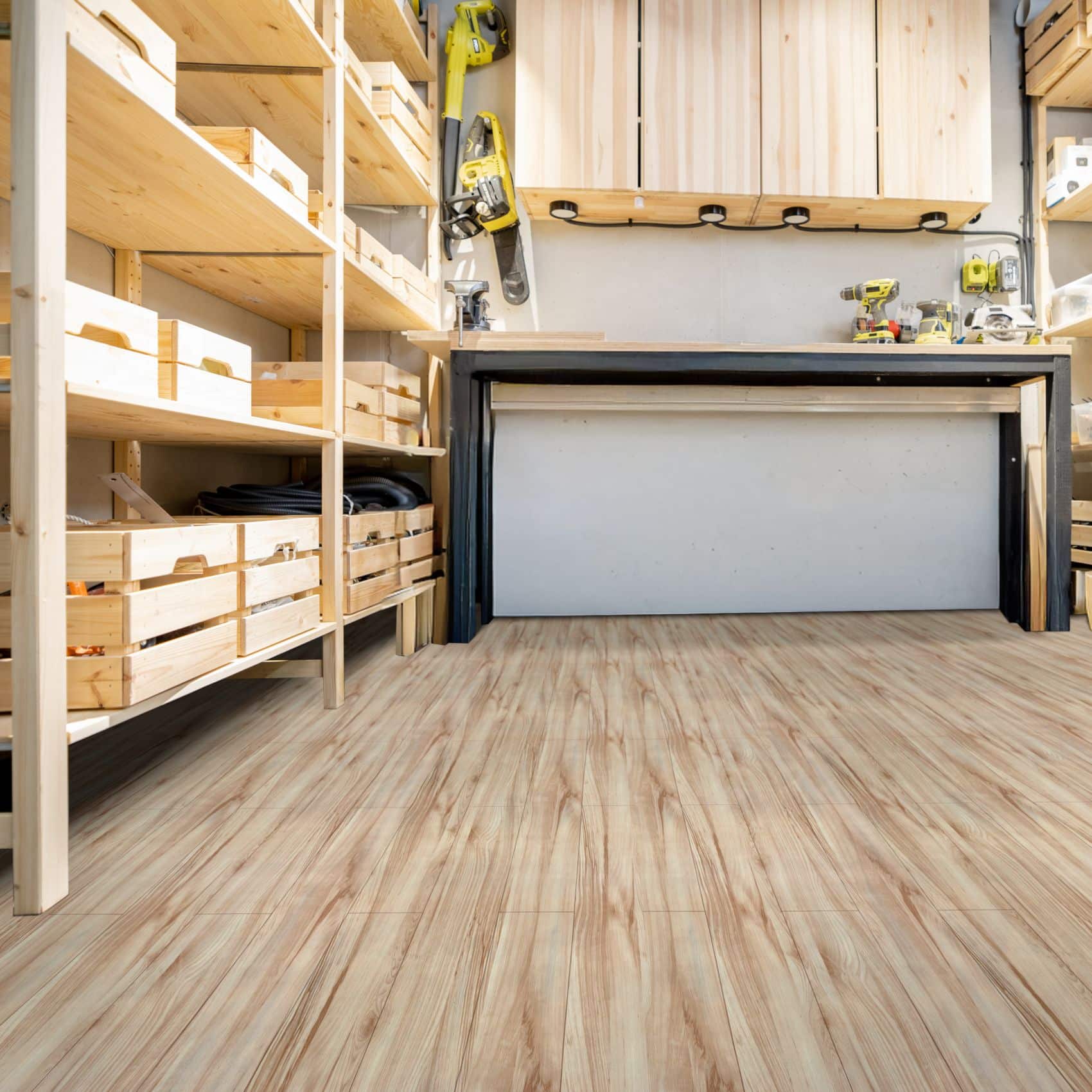 PVC Bodenbelag Vinyl Fußbodenbelag PVC Boden Vinylboden Holz Beige Meterware Breite 140cm – 100 x 140 cm