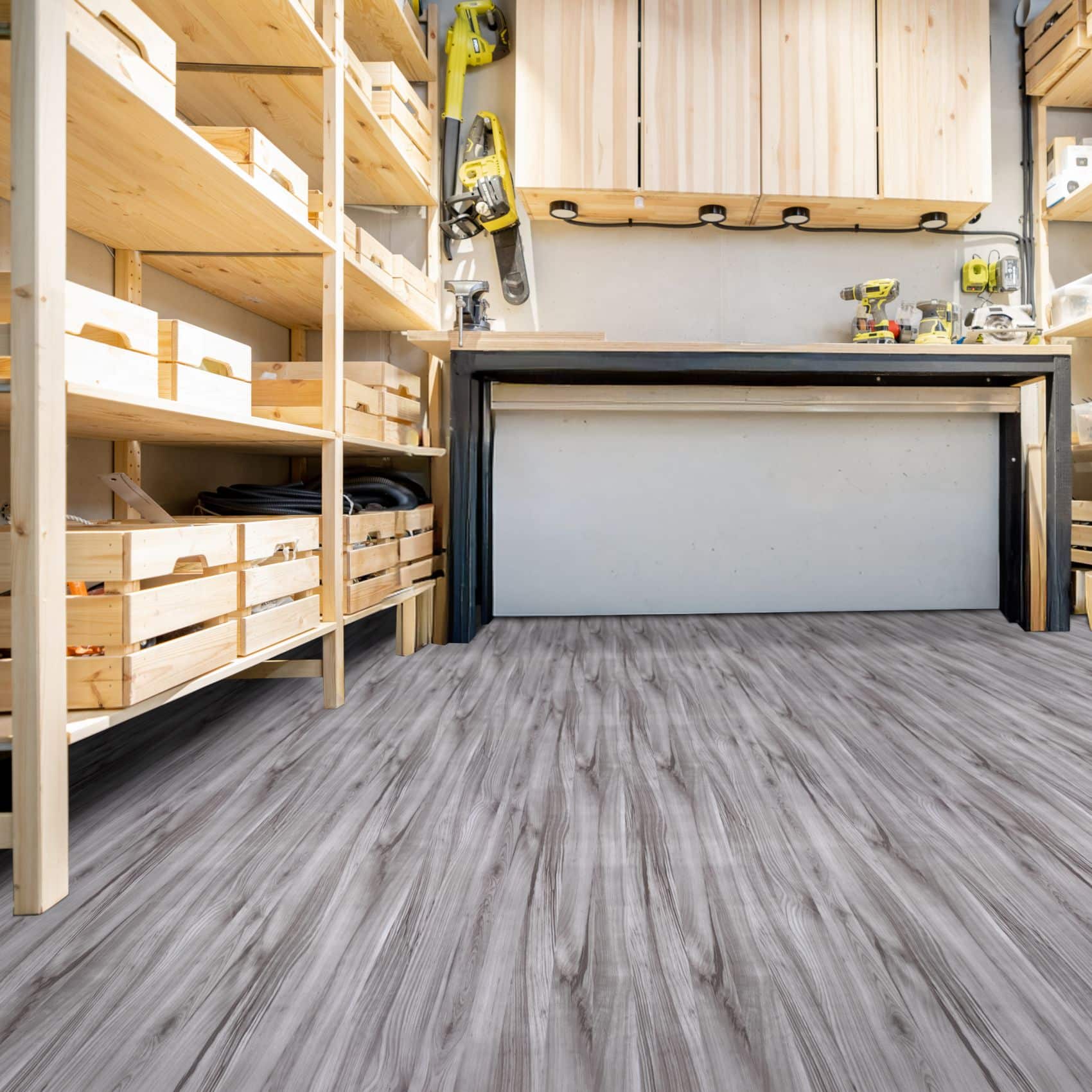 PVC Bodenbelag Vinyl Fußbodenbelag PVC Boden Vinylboden Holz Grau Meterware Breite 140cm – 100 x 140 cm