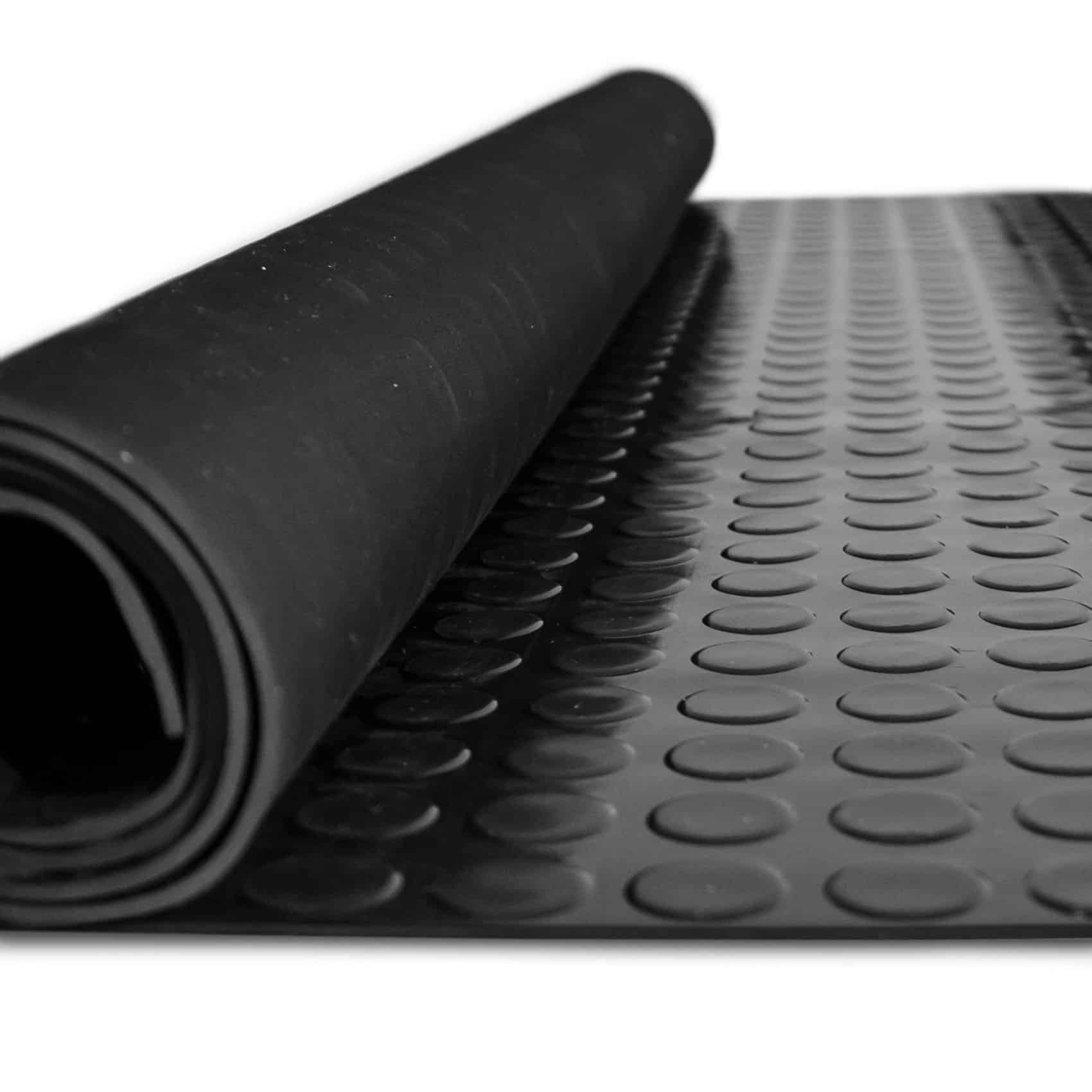 SBR Gummimatte Meterware Bodenbelag Noppen Schwarz Stärke: 3mm 120cm Breite – 50x120cm