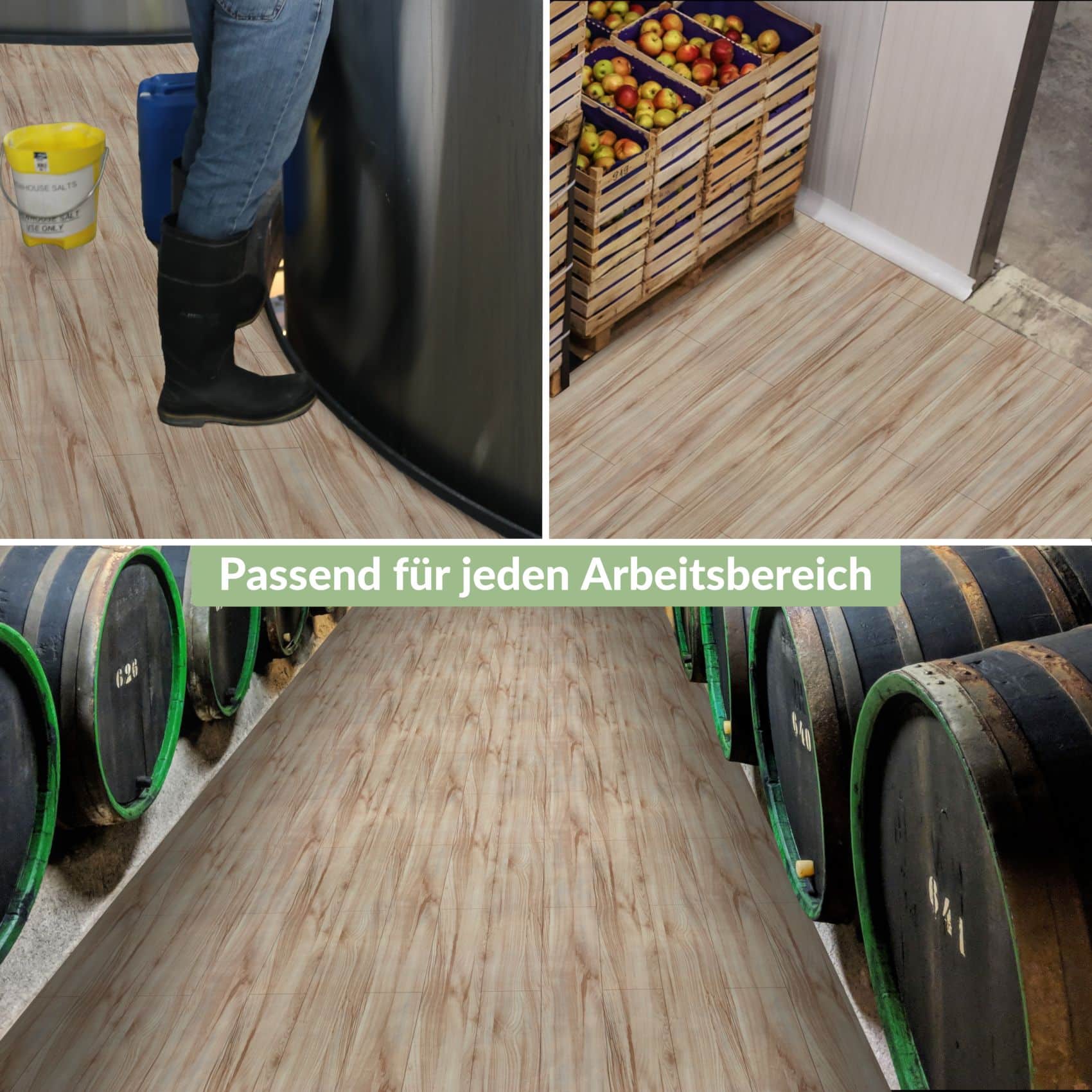 PVC Bodenbelag Vinyl Fußbodenbelag PVC Boden Vinylboden Holz Beige Meterware Breite 140cm – 100 x 140 cm