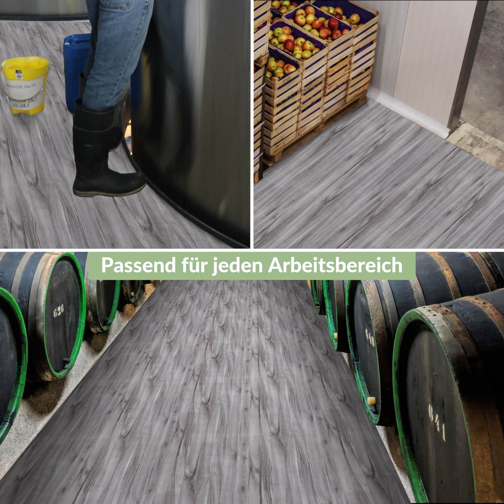 PVC Bodenbelag Vinyl Fußbodenbelag PVC Boden Vinylboden Holz Grau Meterware Breite 140cm – 100 x 140 cm