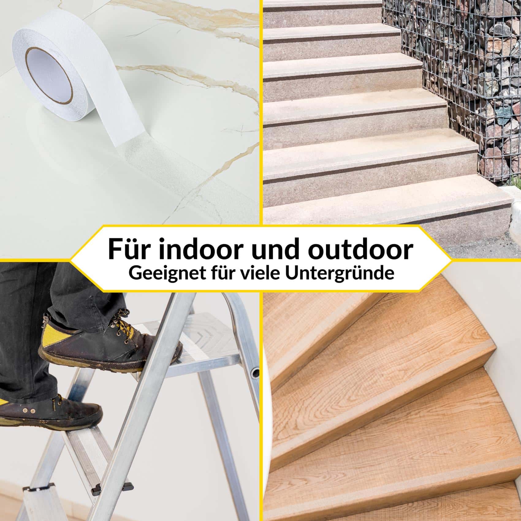 Antirutsch Klebeband selbstklebend anti-rutsch Tape Band Klebestreifen FixoFlex Breite 5 & 10cm Transparent 10m Rolle – 5cm x 10m