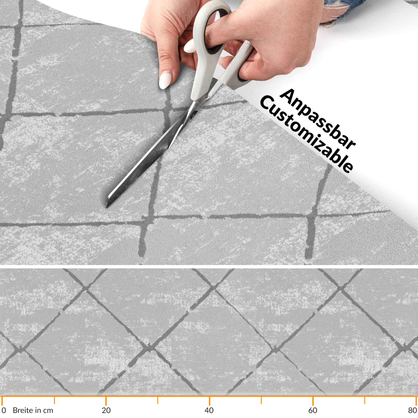 Küchenläufer Teppich Läufer abwaschbar Flurteppich Aydi / 3 Farben / 3 Breiten