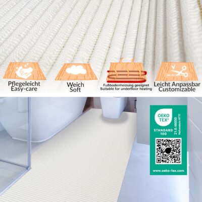 Badematte Uni Weiß 65cmx70cm