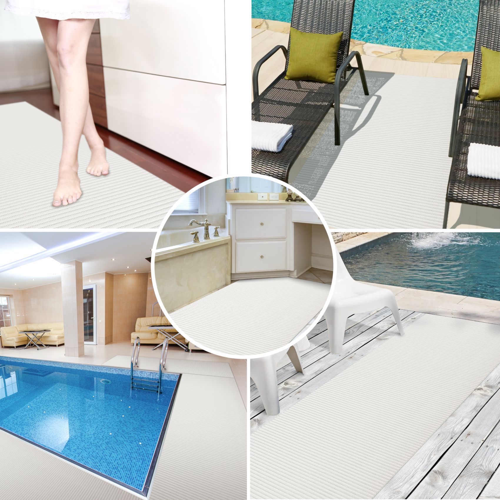 Badematte Uni Weiß 65cmx70cm