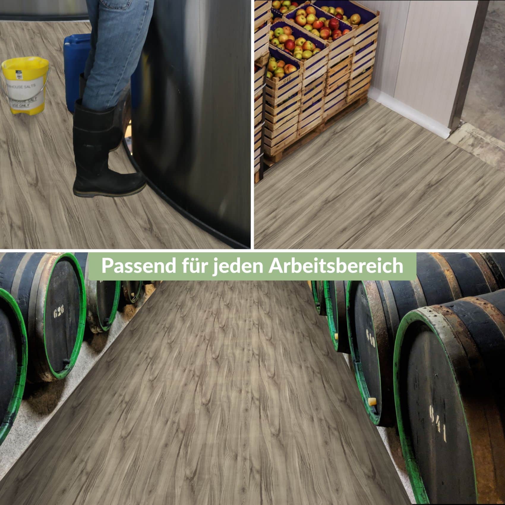 PVC Bodenbelag 1mm Holz Grau 250 x 140 cm