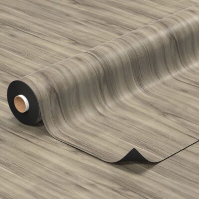 PVC Bodenbelag 1mm Holz Grau 130 x 140 cm