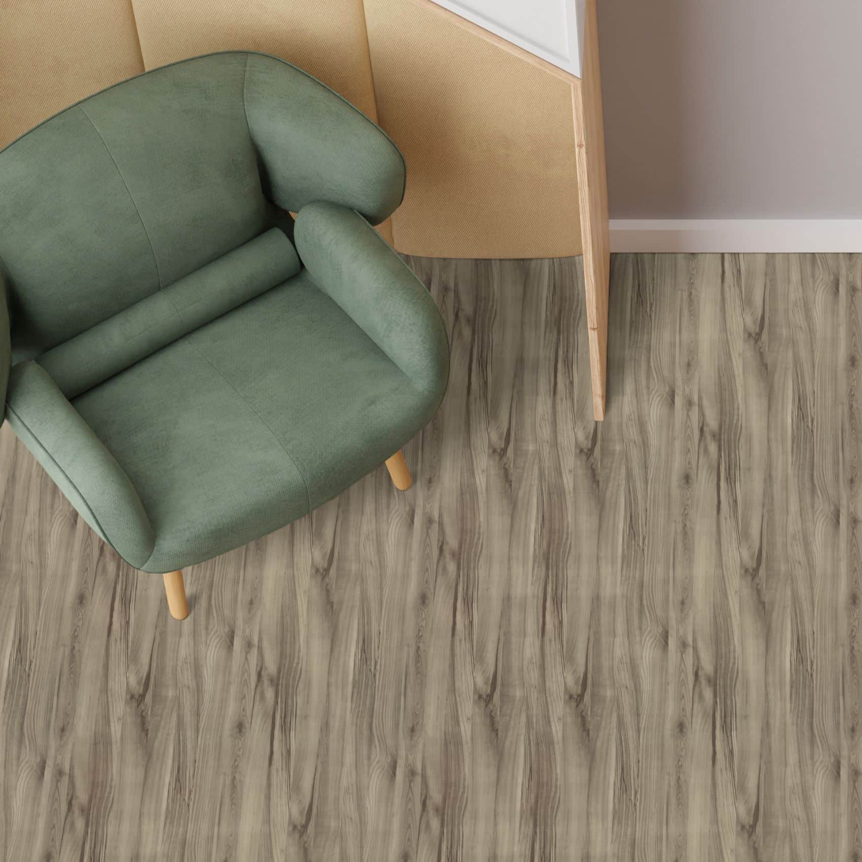 PVC Bodenbelag 1mm Holz Grau 130 x 140 cm