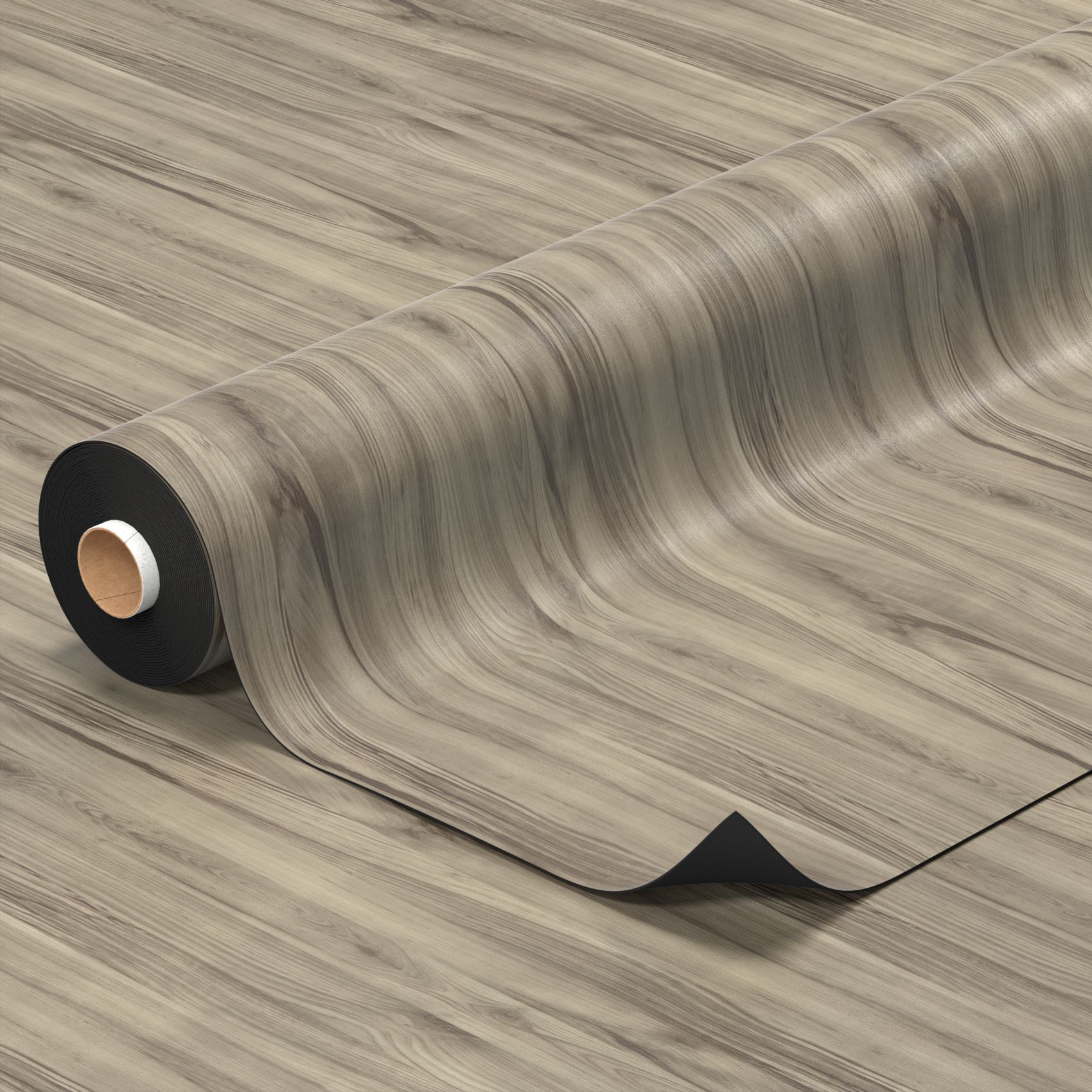 PVC Bodenbelag 1mm Holz Grau 120 x 140 cm