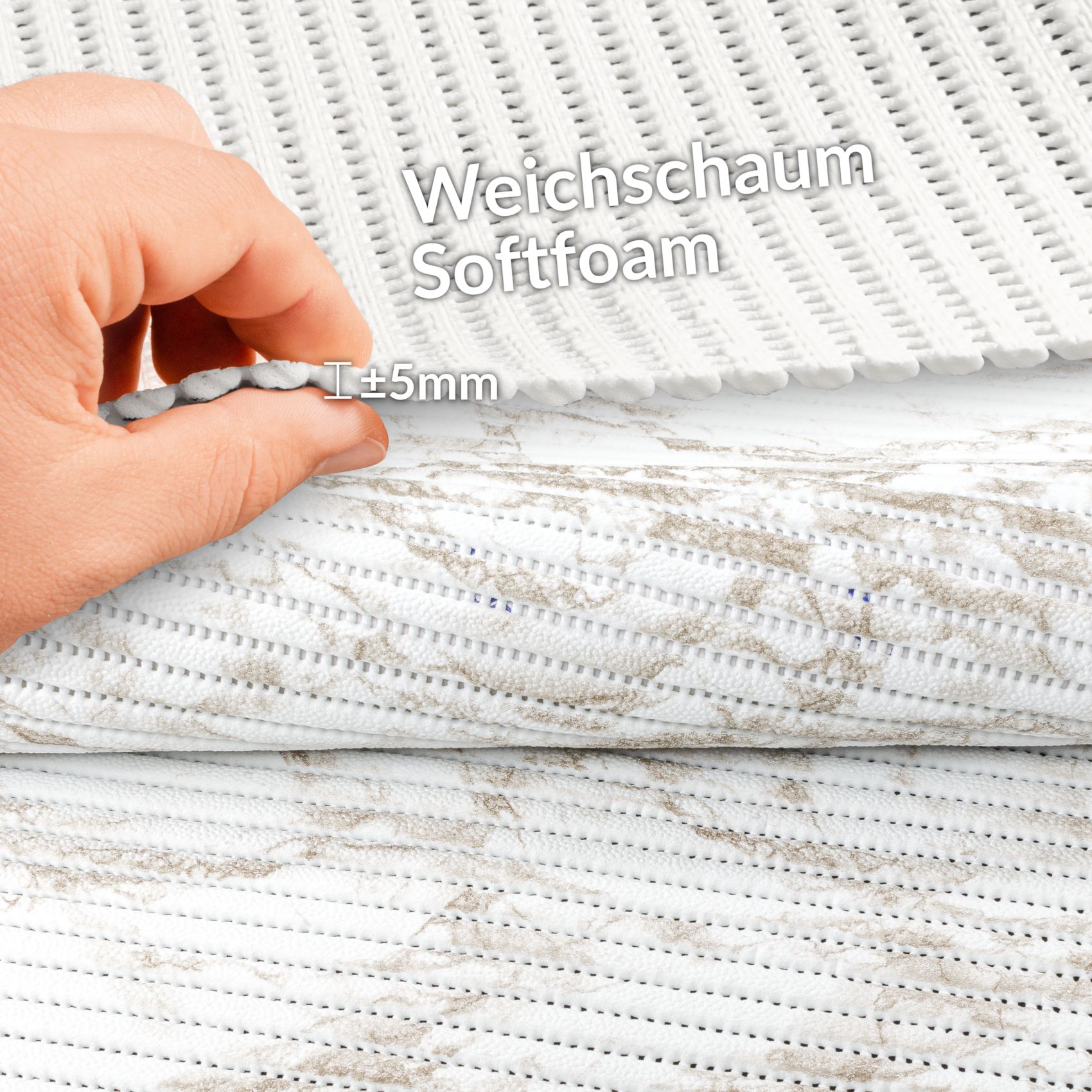 Weichschaummatte Badematte Marmor Braun 90x55cm