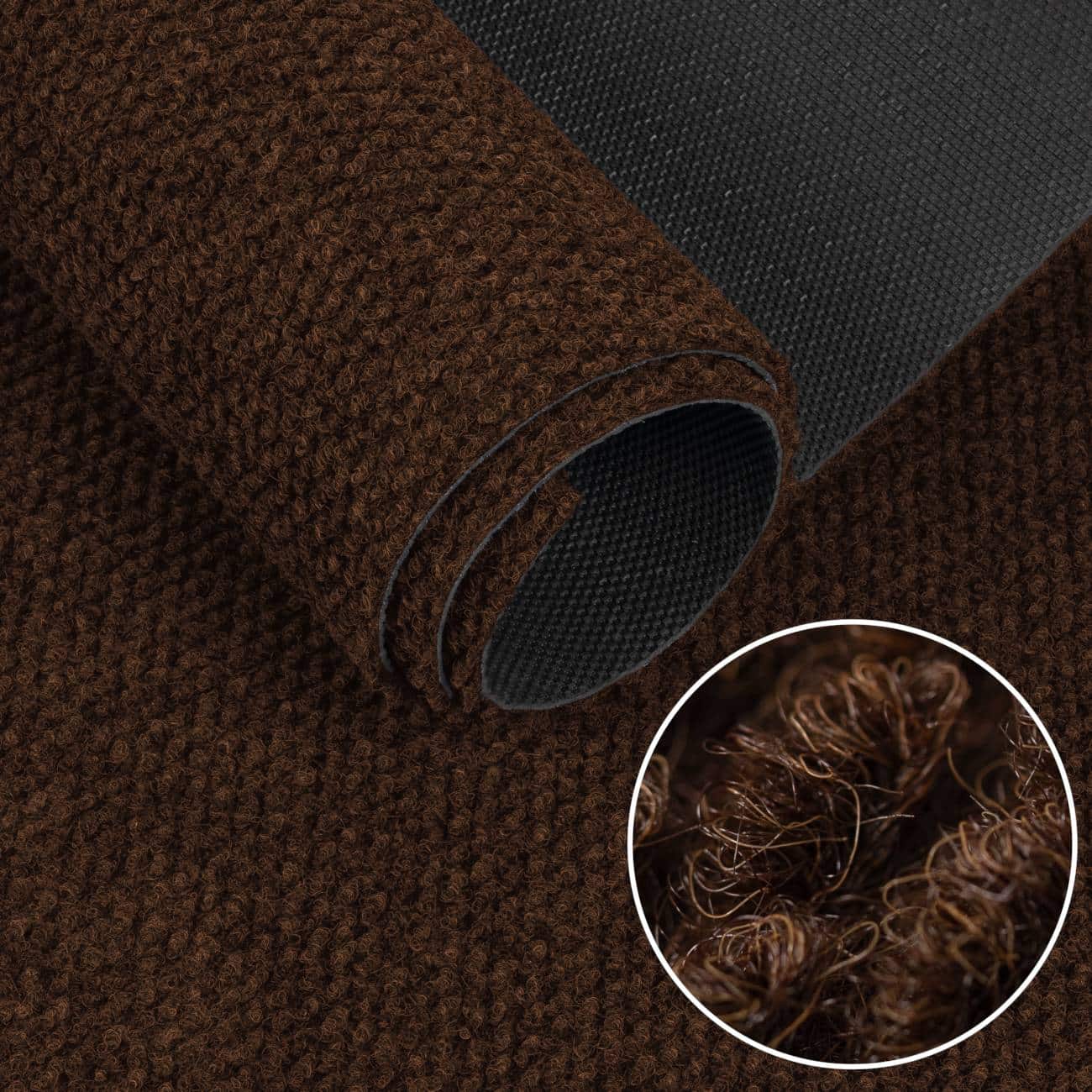 Teppichläufer Schmutzfangmatte Flur Läufer Schmutzfangläufer Teppichboden robust rutschfest Sauberlaufmatte Meterware 120 cm Braun