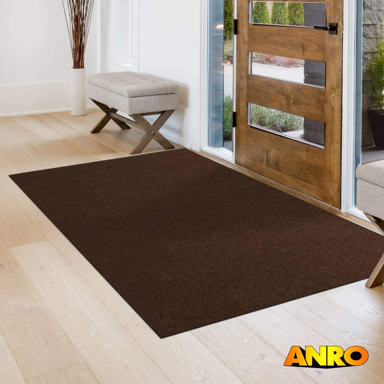 Teppichläufer Schmutzfangmatte Flur Läufer Schmutzfangläufer Teppichboden robust rutschfest Sauberlaufmatte Meterware 120 cm Braun