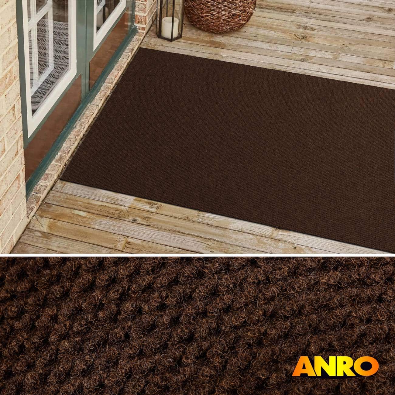 Teppichläufer Schmutzfangmatte Flur Läufer Schmutzfangläufer Teppichboden robust rutschfest Sauberlaufmatte Meterware 120 cm Braun