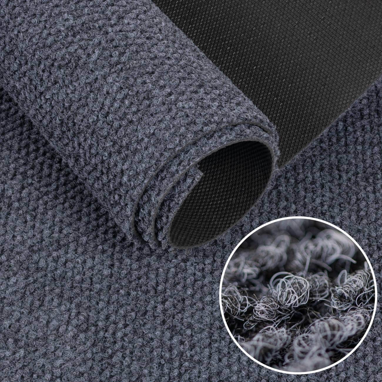 Sauberlaufmatte Teppichläufer Schmutzfangmatte Flur Läufer Teppich BOB Grau Schmutzfangläufer robust Meterware 120cm