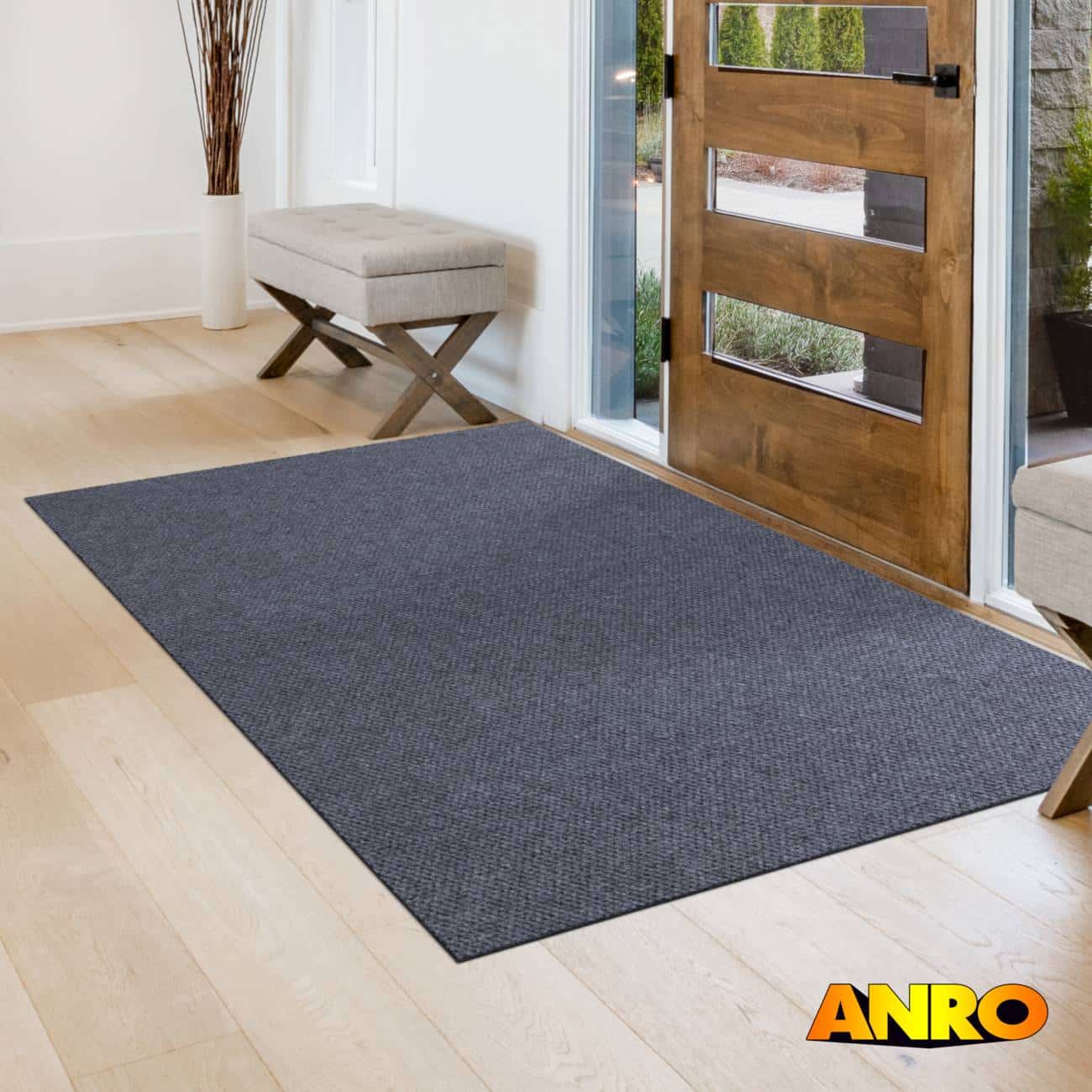 Sauberlaufmatte Teppichläufer Schmutzfangmatte Flur Läufer Teppich BOB Grau Schmutzfangläufer robust Meterware 120cm