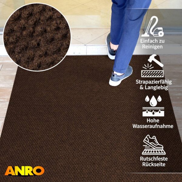 Fußmatte Schmutzfangmatte Fußabtreter Fußabstreifer Sauberlaufmatte robust BOB Braun viele Größen
