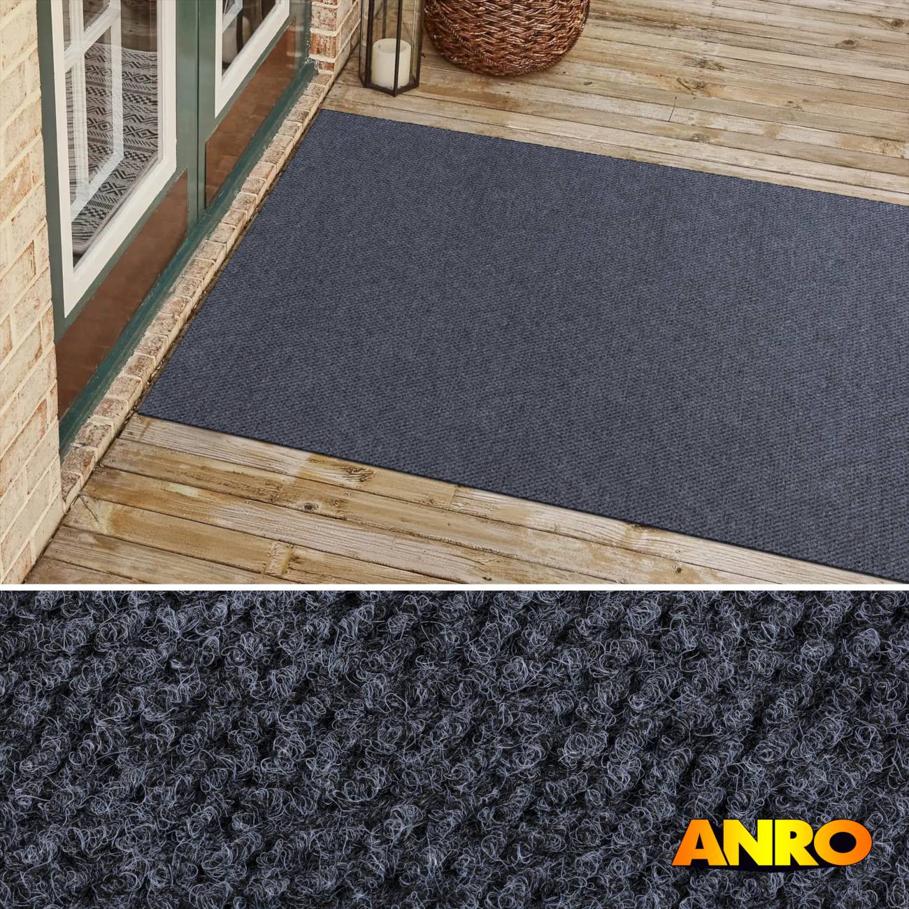 Fußmatte Schmutzfangmatte Fußabtreter Fußabstreifer Sauberlaufmatte robust BOB Grau viele Größen