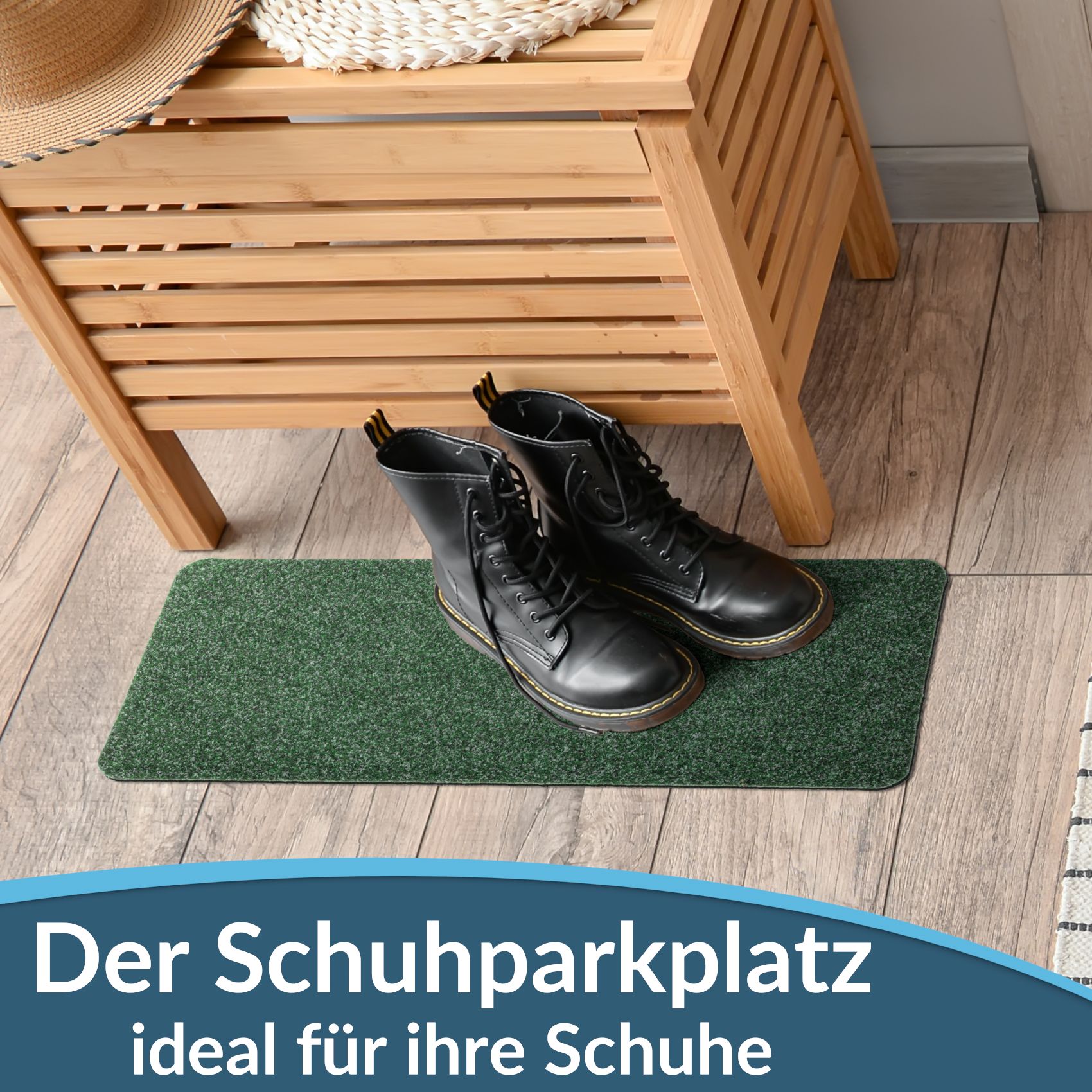 Fußmatte Schuhparkplatz Sauberlaufmatte Türmatte Grün in verschiedenen Breiten & Längen