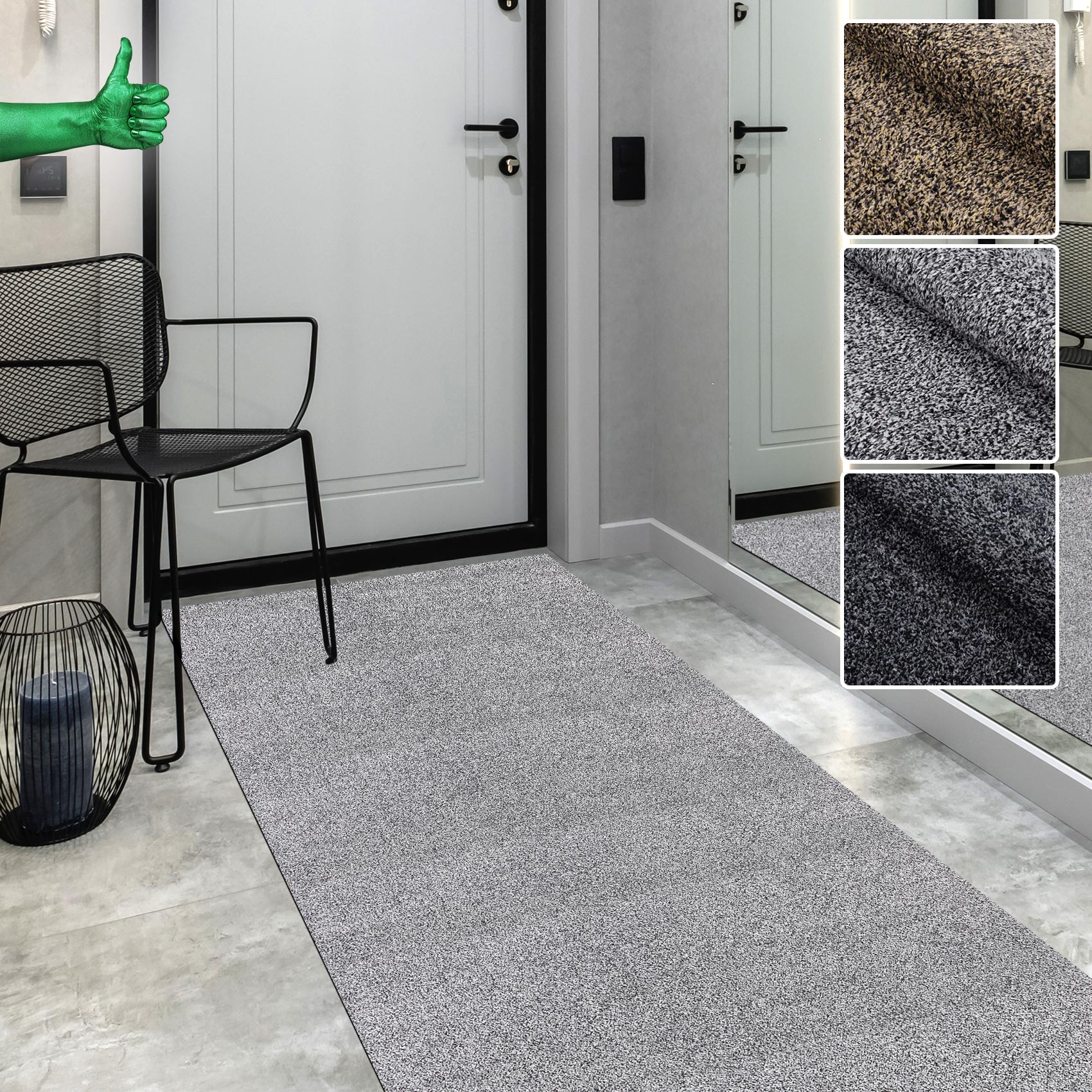 Teppichläufer Läufer Flur Schmutzfangteppich Sauberlaufmatte Dover Meterware Breite 100cm