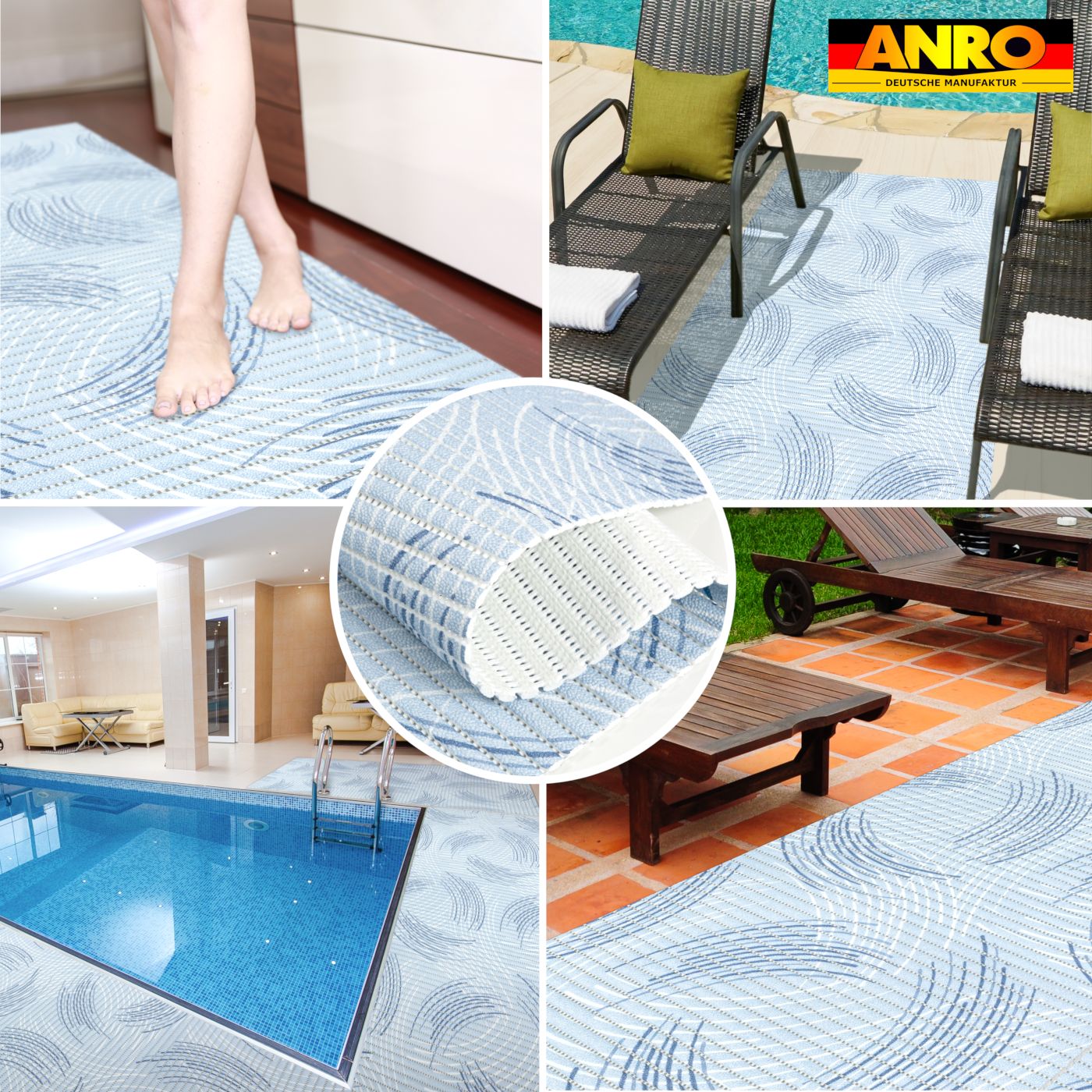 Badematte Weichschaummatte Badvorleger Duschvorleger rutschfest 65cm