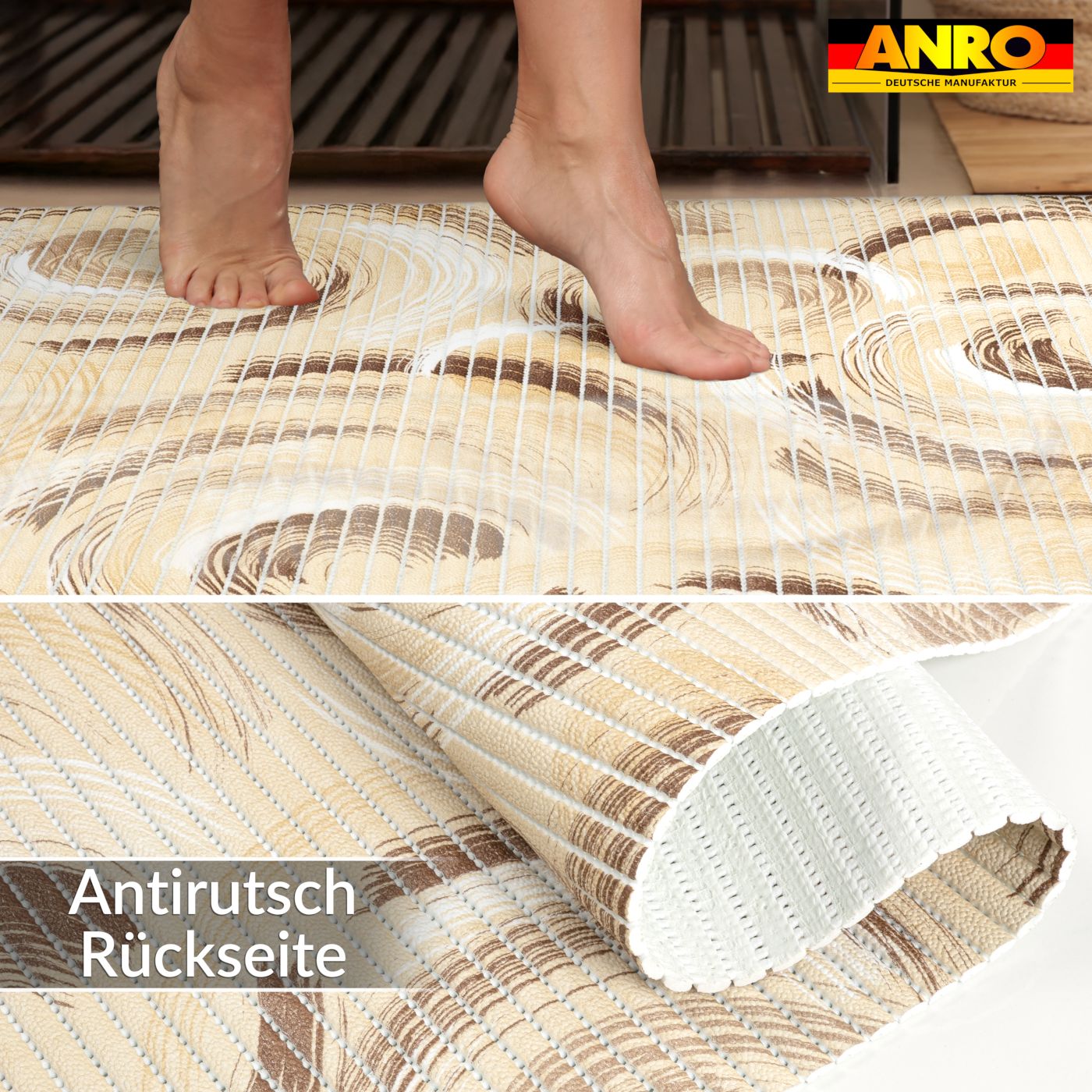 DM196B_50 Badematte Weichschaummatte Badvorleger Duschvorleger rutschfest 65cm