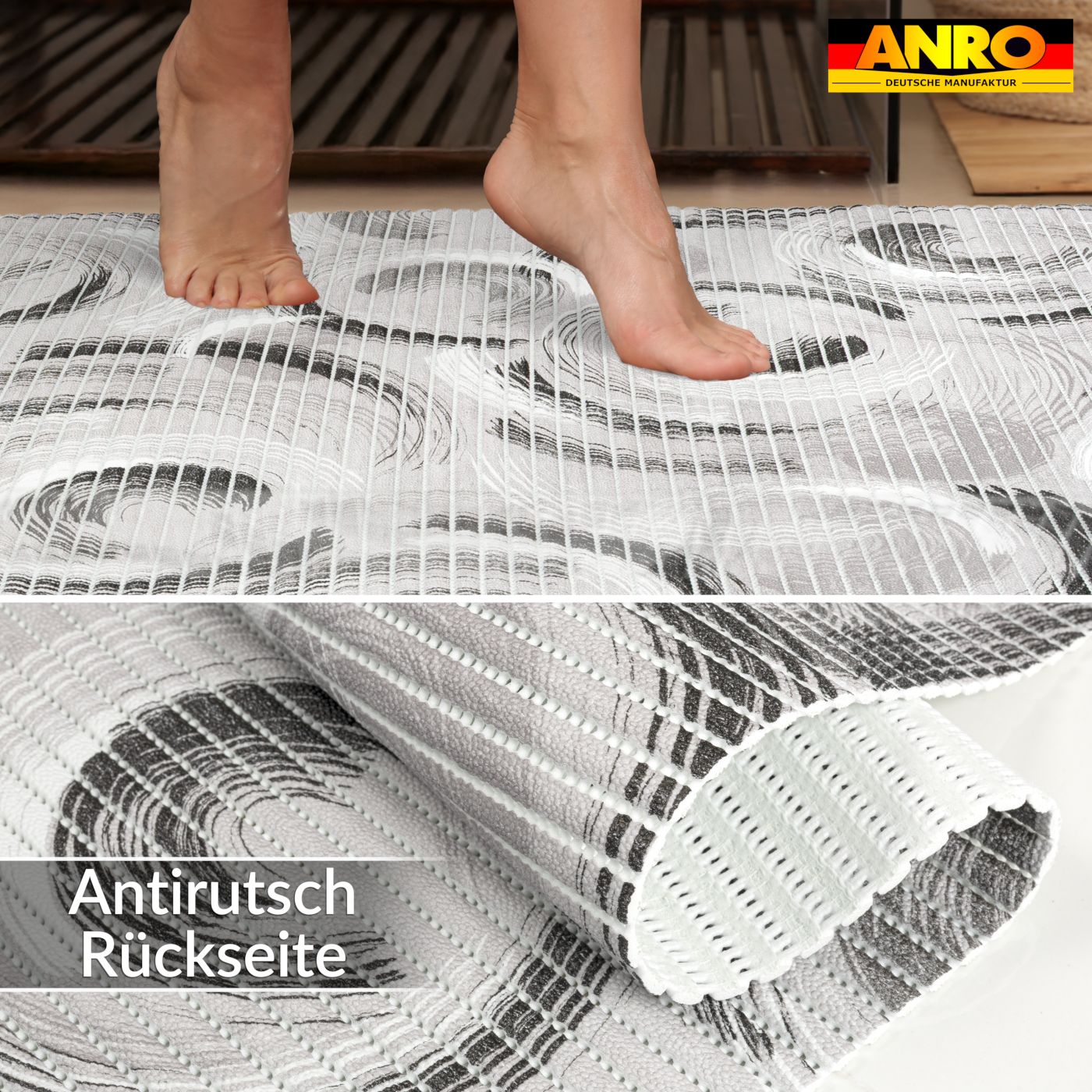DM196D_50 Badematte Weichschaummatte Badvorleger Duschvorleger rutschfest 65cm