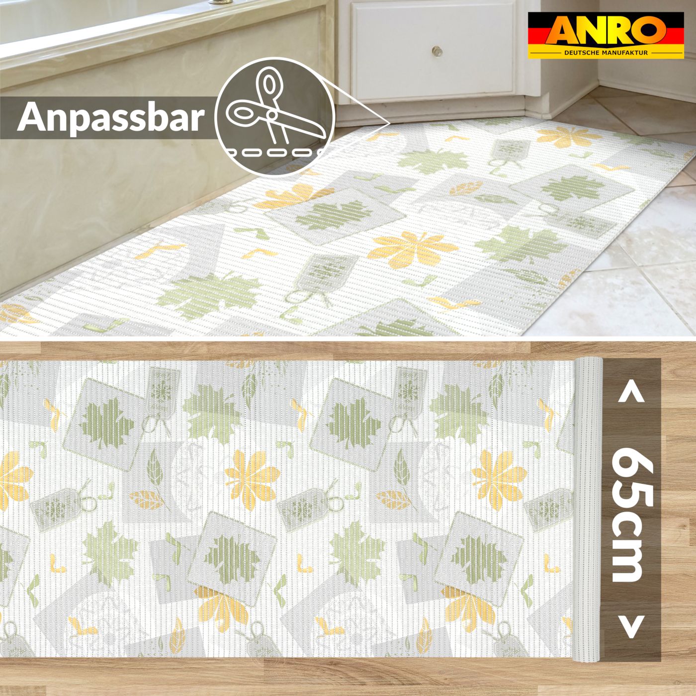 DM245C_20 Badematte Weichschaummatte Badvorleger Duschvorleger rutschfest 65cm