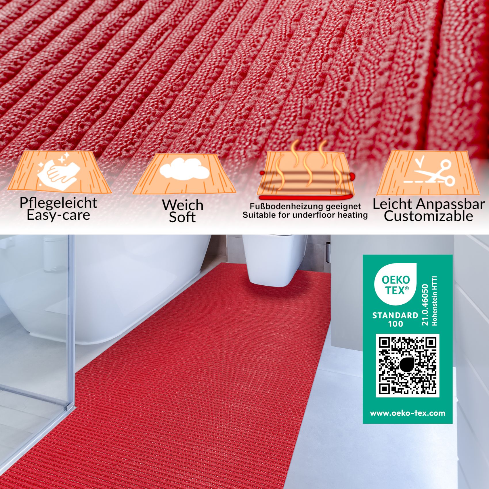 BM09-065_13-jpg Badematte Uni Feuerrot 40cmx220cm