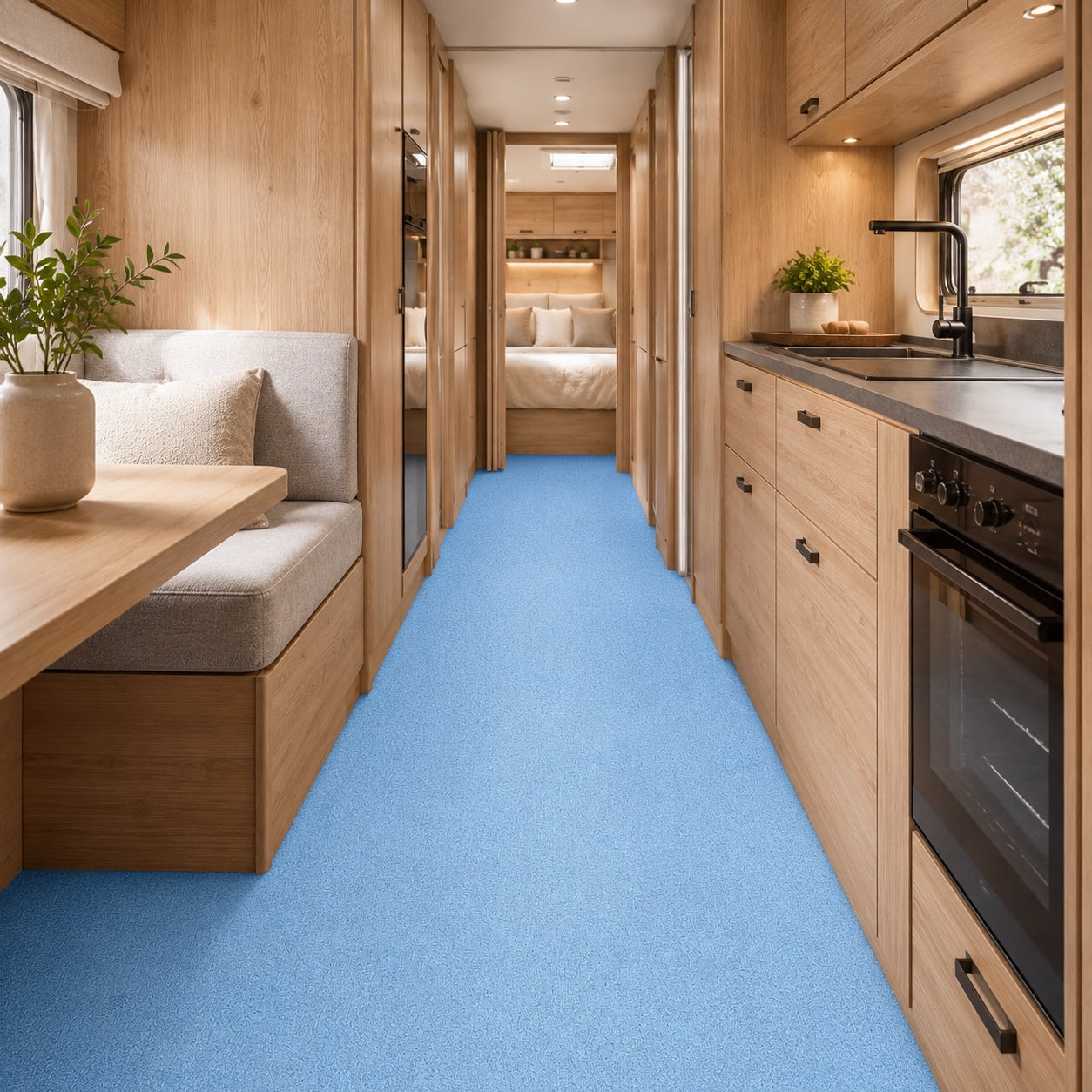 BMBLAU Wohnwagen Teppich Wohnmobil Teppichboden nach Maß Caravo