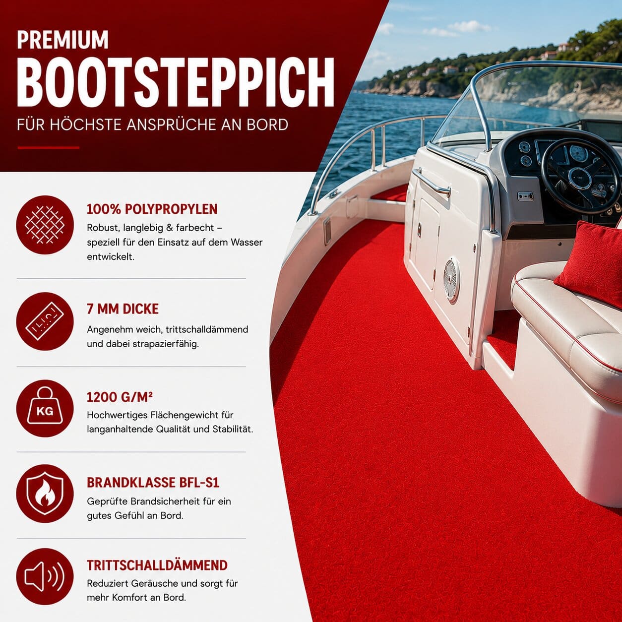 Bootsteppich Grün Bodenbelag Teppich für Boote nach Maß (Kopie)
