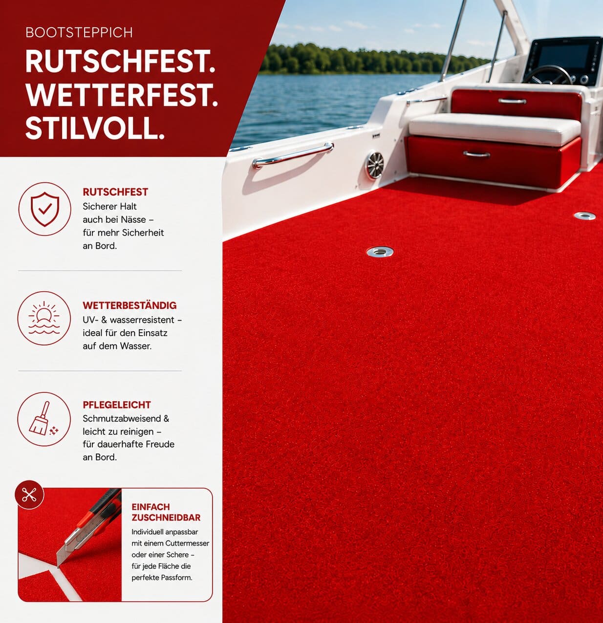 Bootsteppich Grün Bodenbelag Teppich für Boote nach Maß (Kopie)