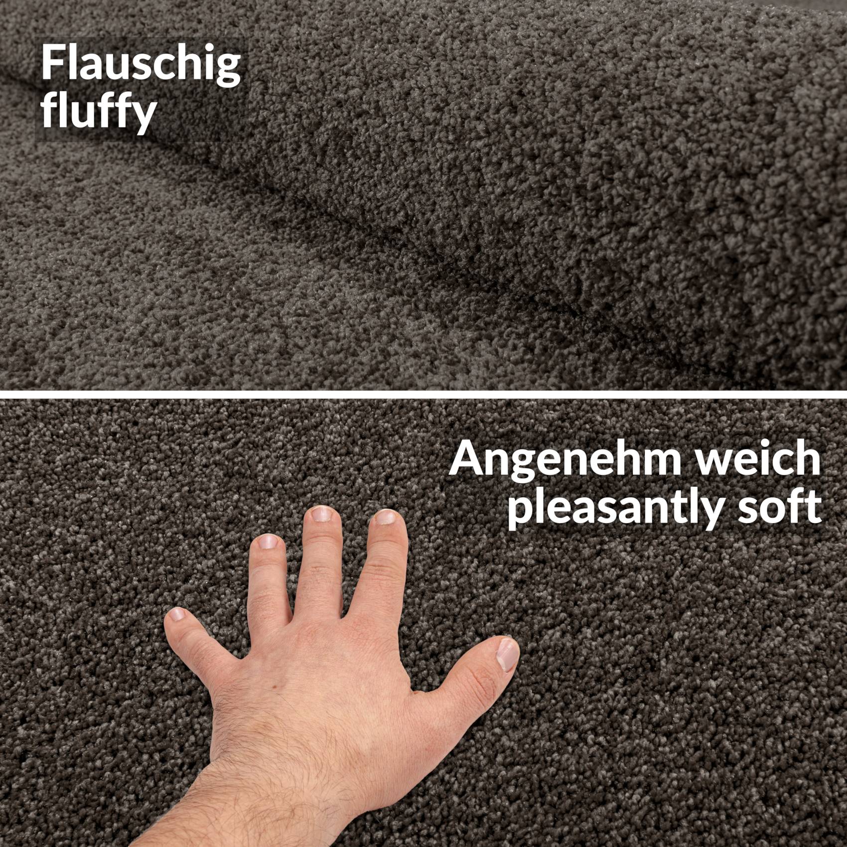 Flauschiger Kurzflor Teppich nach Maß mit weicher Oberfläche